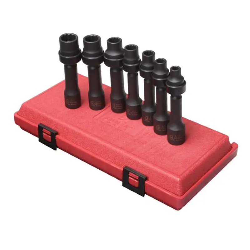 Sunex 7-Piece 1/2" Drive Sae Drive Line Impact Socket Set – 2696 1