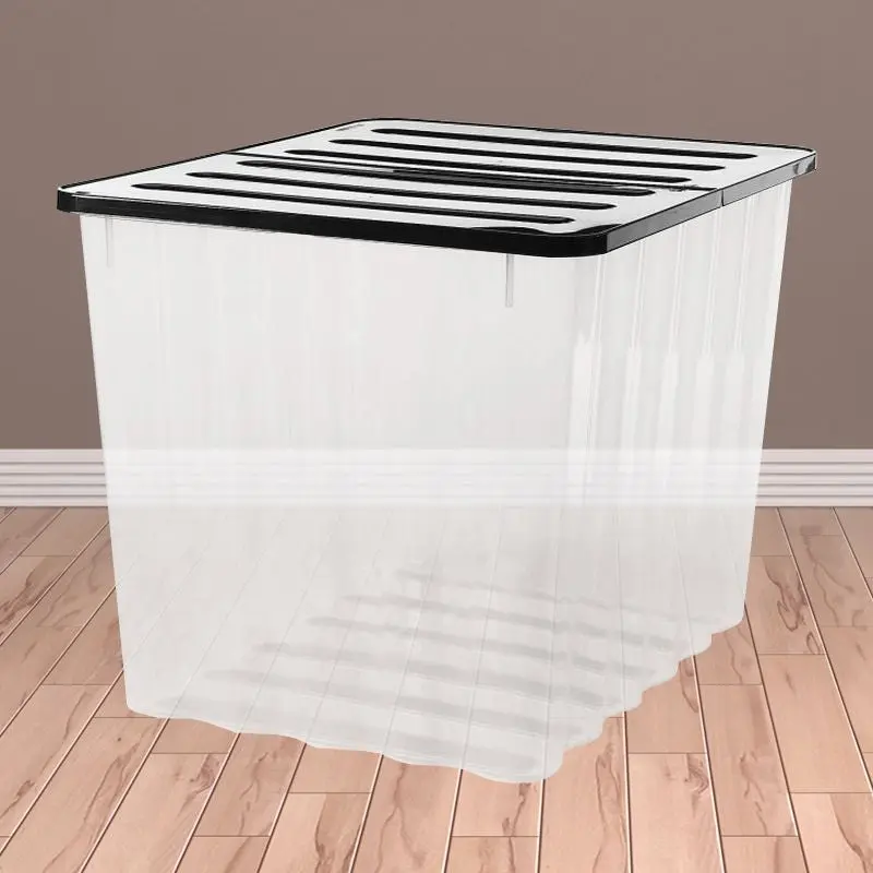 Supa Nova 110L Extra-Large Storage Box – Clear-And-Black Heavy-Duty Plastic Container By Strata 1