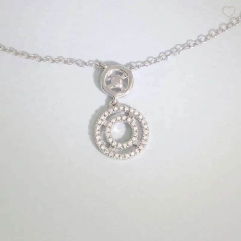 Textured Rock Circle Pendant Necklace 1