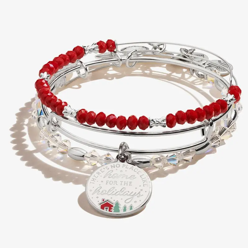 'There'S No Place Like Home For The Holidays' Triple Charm Bangle Set 1