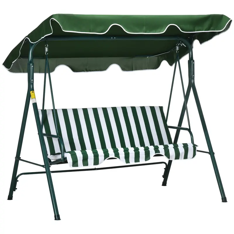Three-Seater Swing Chair With Height-Adjustable Canopy And All-Weather Cushions 1