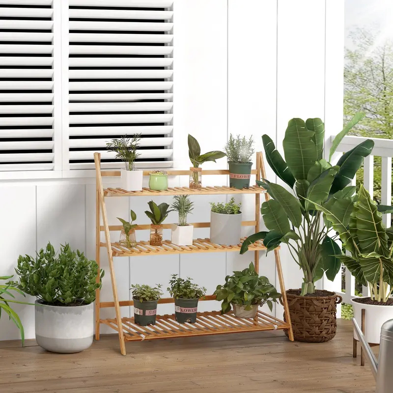 Three-Tier Vertical Plant Stand For Indoor Or Outdoor Use 1