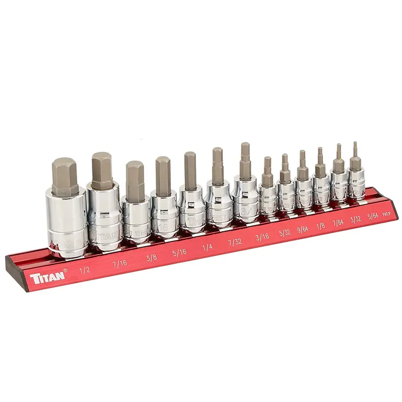 Titan 16123 13-Piece Sae Hex Bit Socket Collection 1