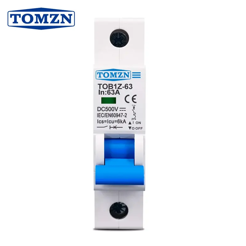 Tomzn 1-Pole Dc Mini Circuit Breaker – C-Type, 500V Dc Rated For Solar & Battery Systems 1