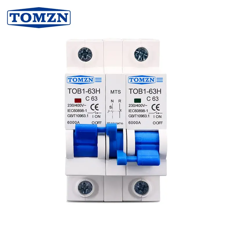 Tomzn 1P+1P Manual Dual-Power Transfer Switch – Ac Mcb-Based Changeover Unit (50/60 Hz) 1