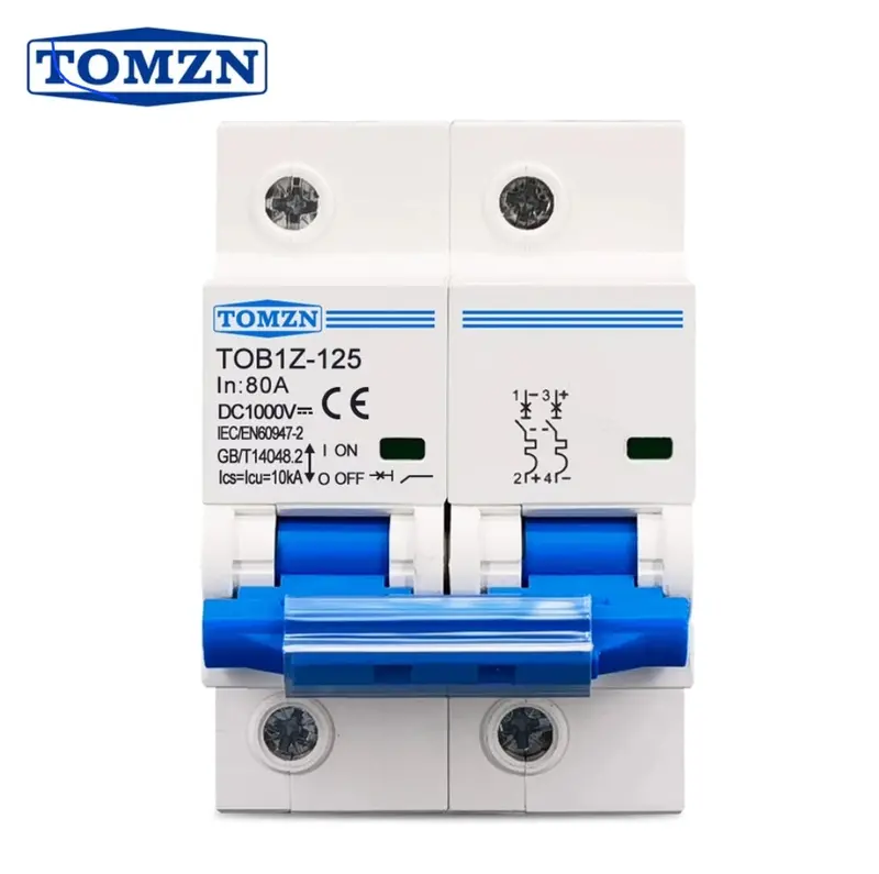Tomzn 2P Dc Molded Case Breaker – High-Capacity 100A/125A Solar Protection Switch 1