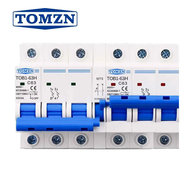 Tomzn 3P+3P Manual Dual-Power Changeover Switch With Mcb Integration 1