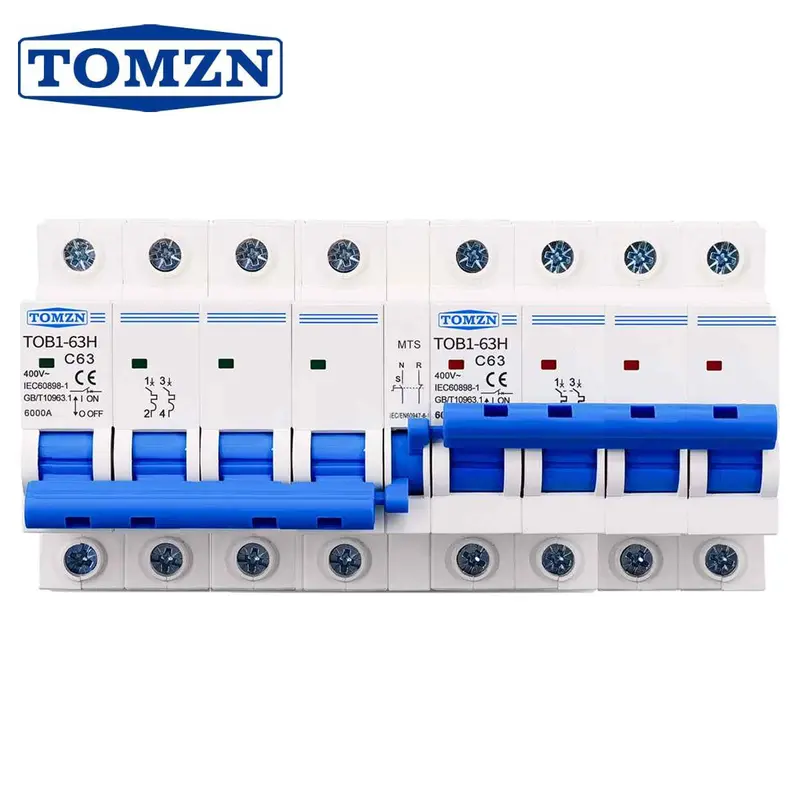 Tomzn 4P+4P 63A Manual Dual-Supply Changeover Switch — 50/60Hz Mcb-Compatible 1