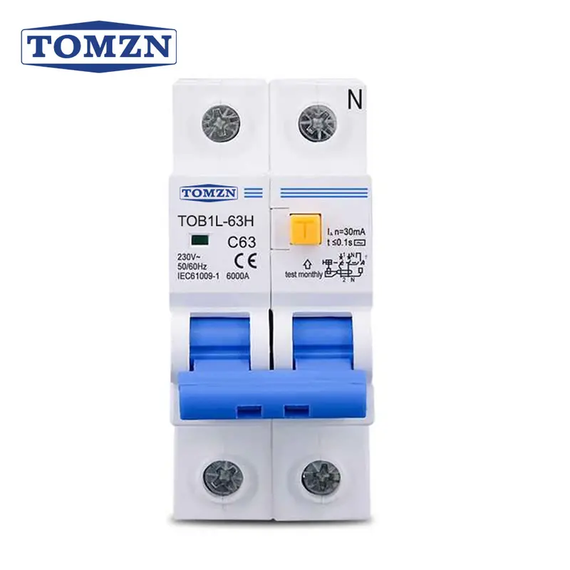 Tomzn 63A Rcbo – Residual Current Breaker With Overcurrent Protection (30Ma Sensitivity) 2