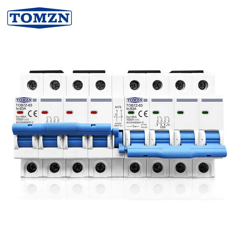 Tomzn Tob7Z-63 4P+4P Dc Manual Transfer Switch – 63A High-Voltage Pv System Isolator 1