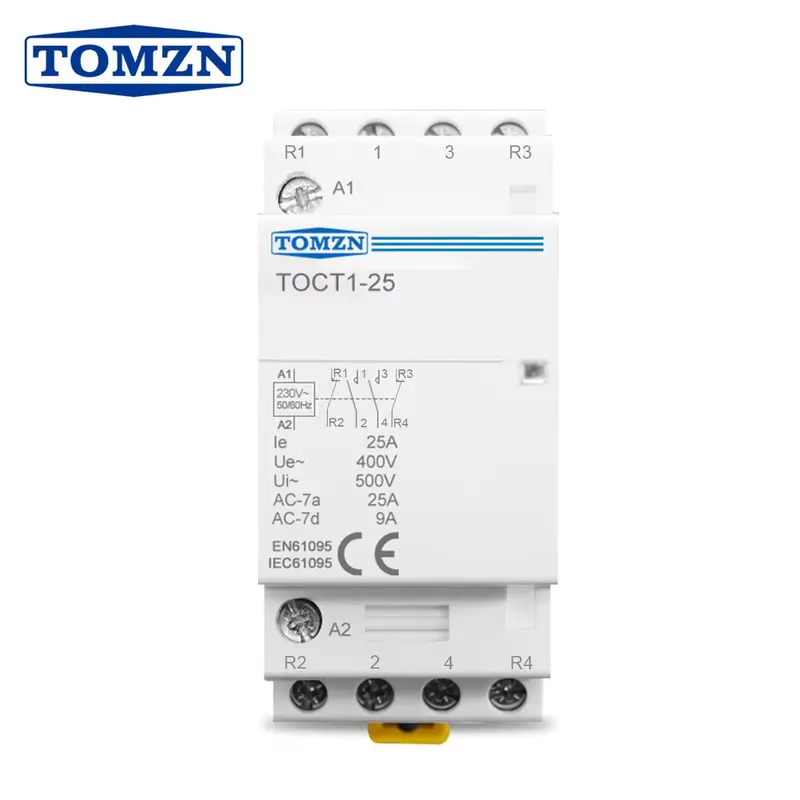 Tomzn Toct1 Modular Contactors – 2No + 2Nc, Ac Coil, Din Rail Mount 1
