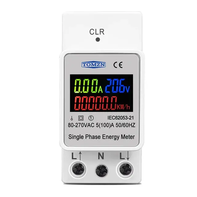 Tomzn Tovae2-100 3-In-1 Din Rail Energy Meter – 100A Single-Phase Ac Monitoring Unit 1