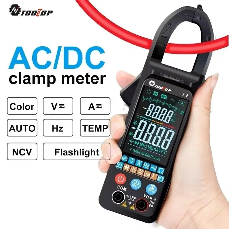 Tooltop X5 True Rms Clamp Meter – 400A Ac/Dc, 6000-Count Multifunction Tester With Ncv & Temp Mode 1