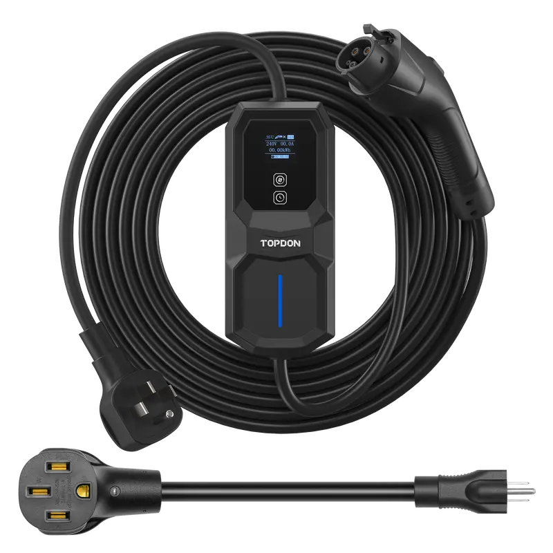 Topdon Acport32 Pulseq Portable Level 2 Ev Charger – Nema 14-50 Plug + 5-15 Adapter Included 1
