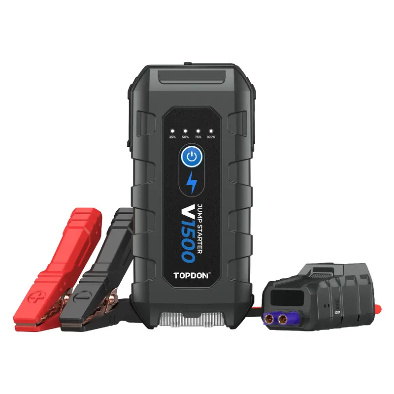 Topdon V1500 Portable Jump Starter – 1500A Lithium Power Bank With Led Flashlight 1