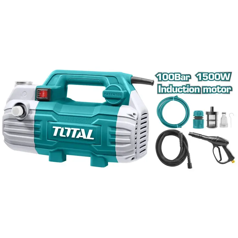 Total 1500W High-Pressure Washer — 100-Bar Copper-Wound Motor Cleaner With 7.0 L/Min Flow Rate & Durable Housing 1