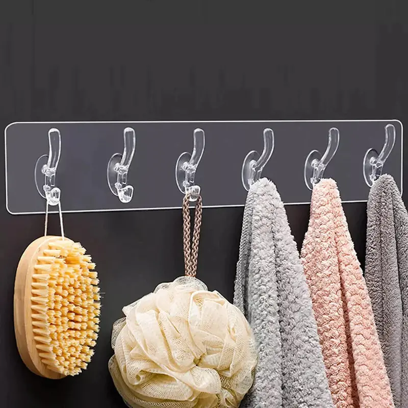 Transparent Self-Adhesive Wall Hooks – 6-Piece Magic Sticker Hangers For Doors, Kitchens & Bathrooms 1