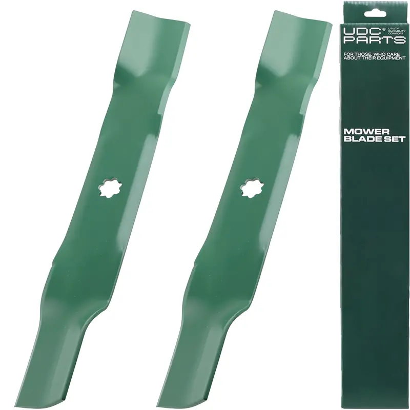 Udc Parts Am137327 Side-Discharge Blades – 2-Pack, High-Lift Replacement For John Deere 42" Eztrak Z225/Z235 1