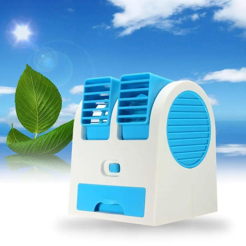 Uk-0295 Usb & Battery-Powered Dual-Blade Portable Desk Fan For Home Or Office 1