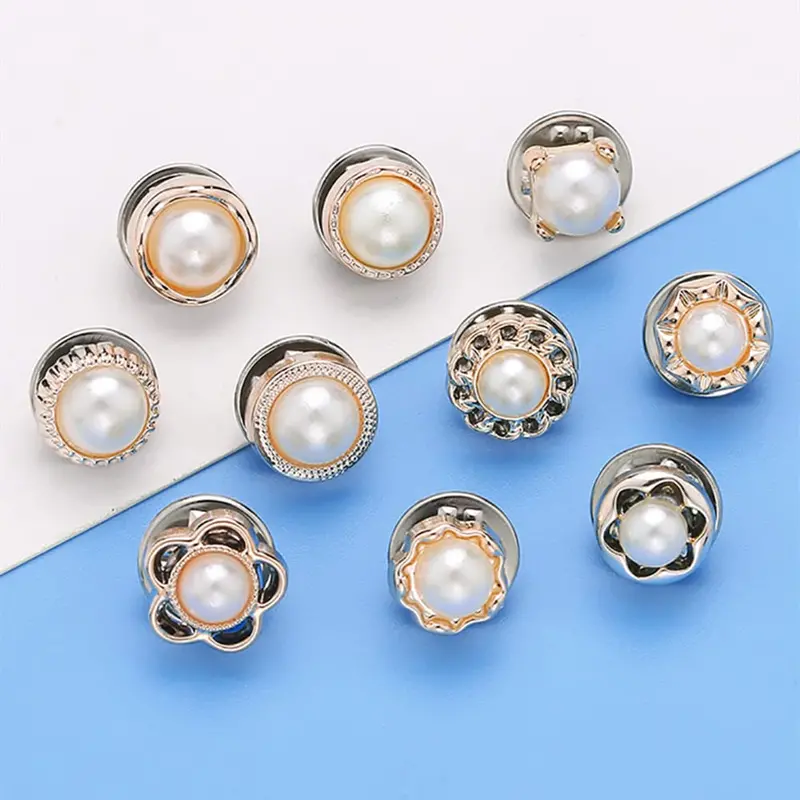 Uk-1091 10-Pack Pearl-Style Safety Brooch Pins For Clothing, Bags & Diy Accessories 1