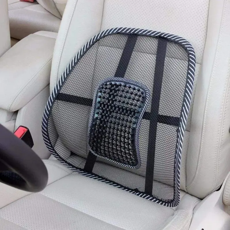 Universal Lumbar Support Cushion – Breathable Mesh Backrest Pad For Office Chairs, Cars & Home Use 1