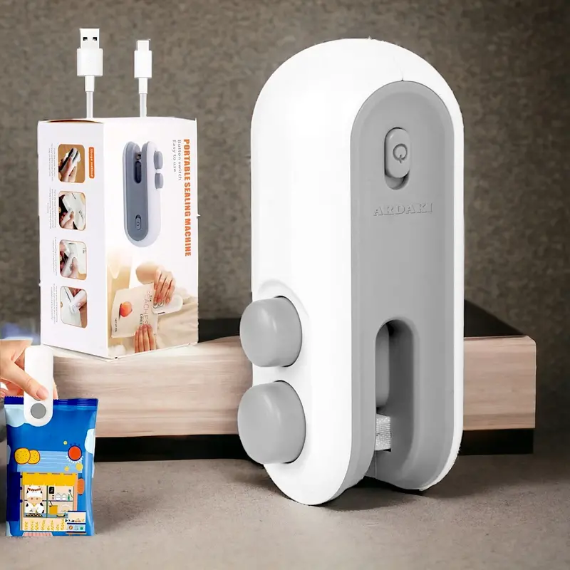 Usb-Rechargeable Mini Heat Sealing Machine – 2-In-1 Magnetic Bag Sealer With Built-In Cutter For Home & Kitchen Use 1
