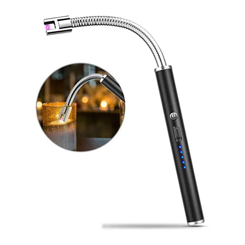 Usb-Rechargeable Windproof Arc Lighter With Led Nightlight & Power Indicator – Camping & Outdoor Ready 1