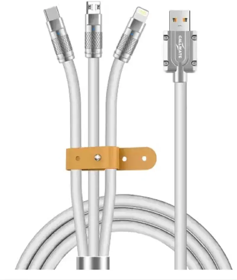 Versatile 3-In-1 Charging Cable: Usb-C, Lightning, And Micro-Usb For Travel & Daily Use 1