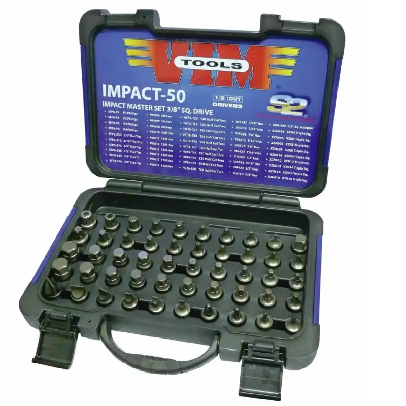Vim Tools Impact-50 Impact Bit Set – 50-Piece Half-Cut Master Collection 1