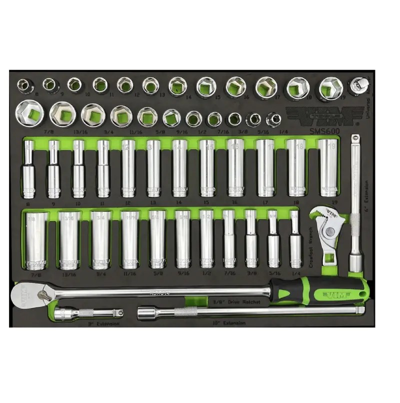 Vim Tools Sms600 52-Piece 3/8" Drive Socket Set – Comprehensive Master Kit 1