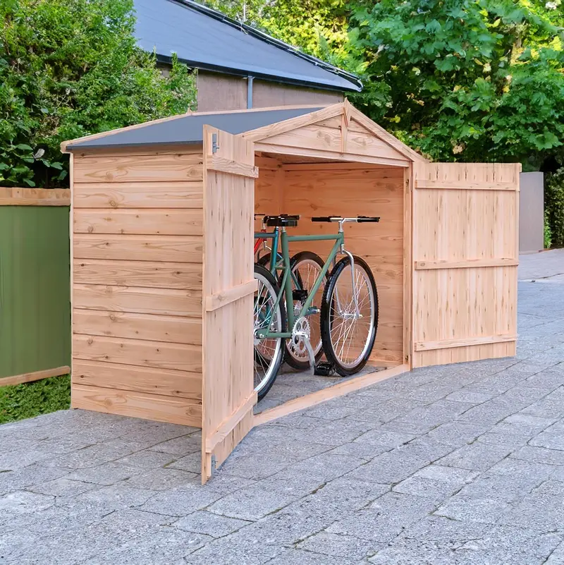 Wentworth 2' 8" X 6' Apex Bike Store – Dip-Treated Shiplap Construction 1