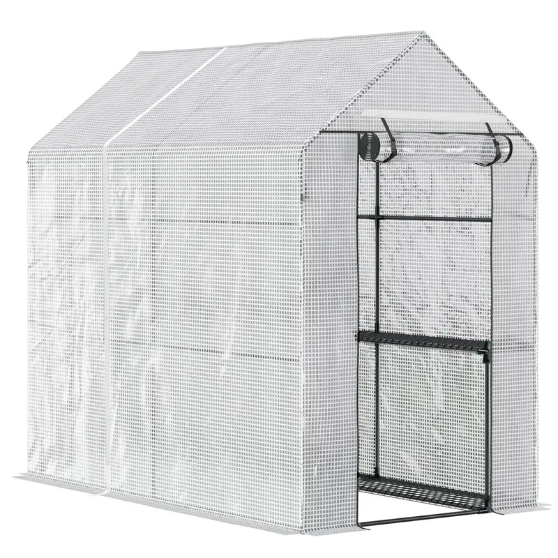 White Steeple Greenhouse With Built-In Shelves – 186L X 120W X 190H Cm 1