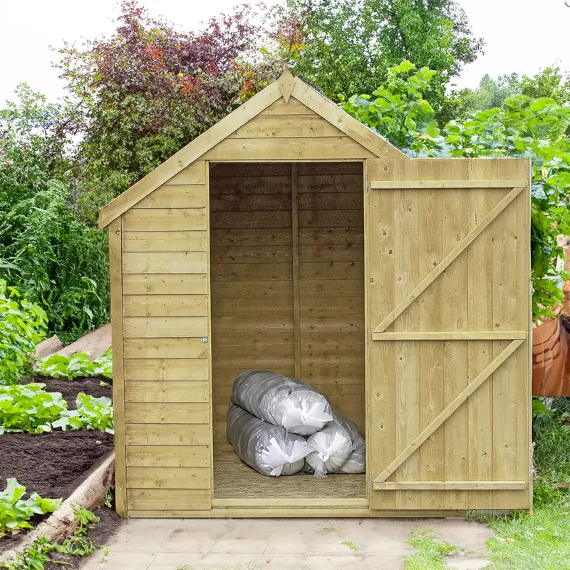Wiltshire 5' 1" X 6' 8" Apex Garden Shed – Pressure-Treated Overlap Siding 1
