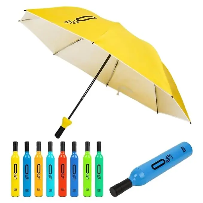 Wine Bottle–Shaped Folding Umbrella – Stylish Compact Design For Men, Women, And Kids 1