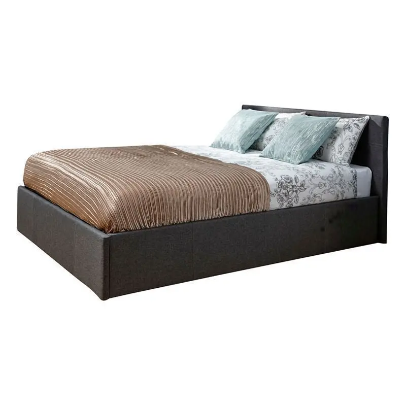 Winston Compact Double Ottoman Bed – Grey Upholstered Storage Base, 4 Ft × 7 Ft 1