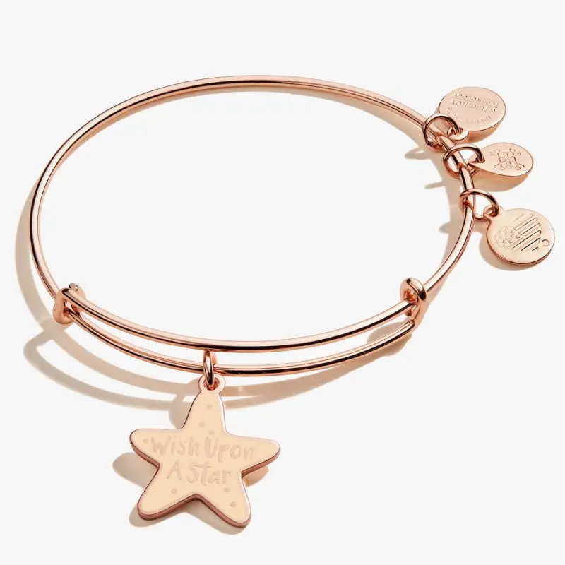 Wish Upon A Star Charm Bangle – Shiny Rose Gold Bracelet 1