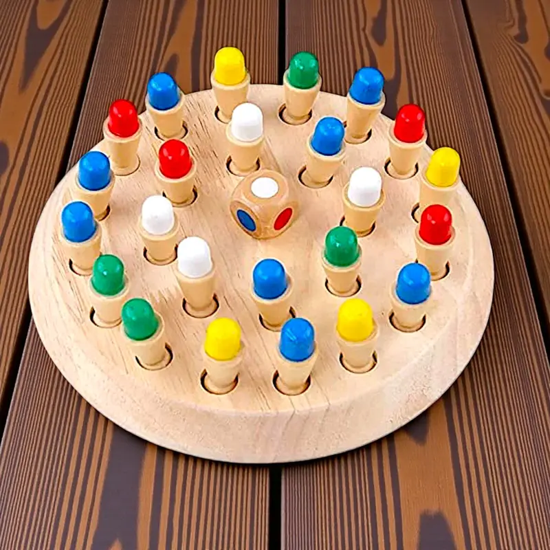 Wooden Color-Matching Memory Chess Game – Educational Family Board Game For Toddlers & Kids Ages 3–8+ 1