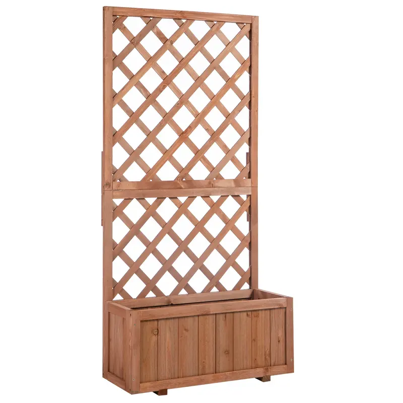 Wooden Gardening Trellis Stand – Multi-Level Flower Planter Shelf With Display And Climbing Support 1
