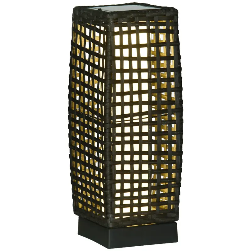 Woven Rattan Solar Lantern For Patio & Garden Decor 1