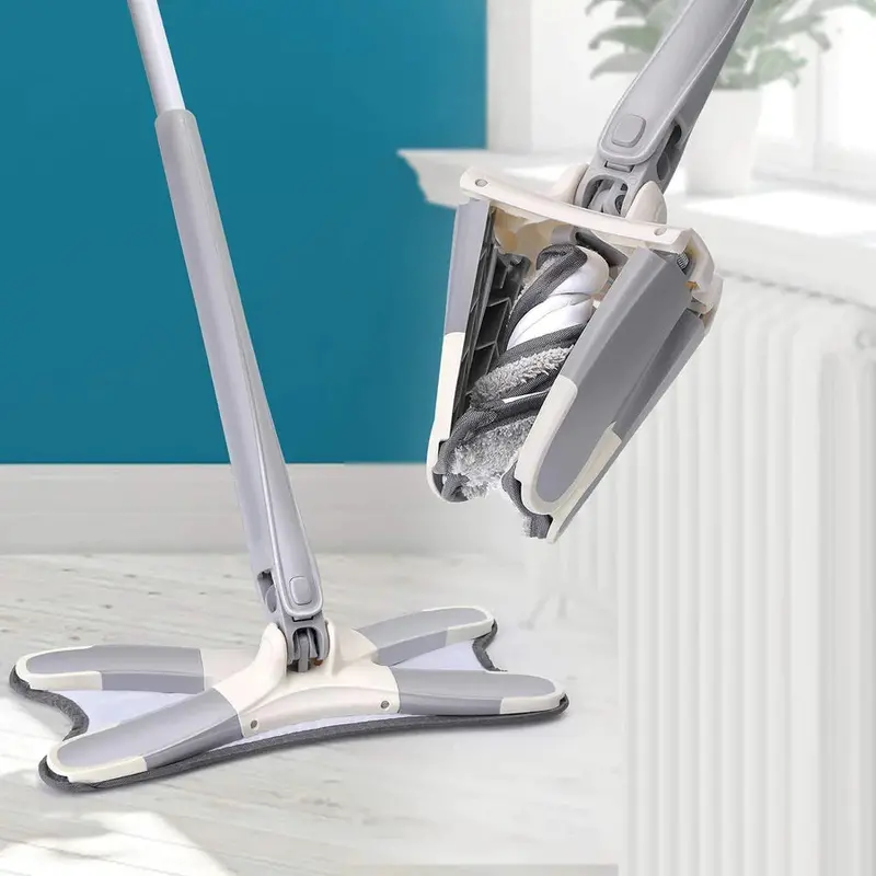 X-Shape Microfiber Floor Mop – Hands-Free Self-Wringing Cleaner For Hardwood, Tile & Ceramic Surfaces 1