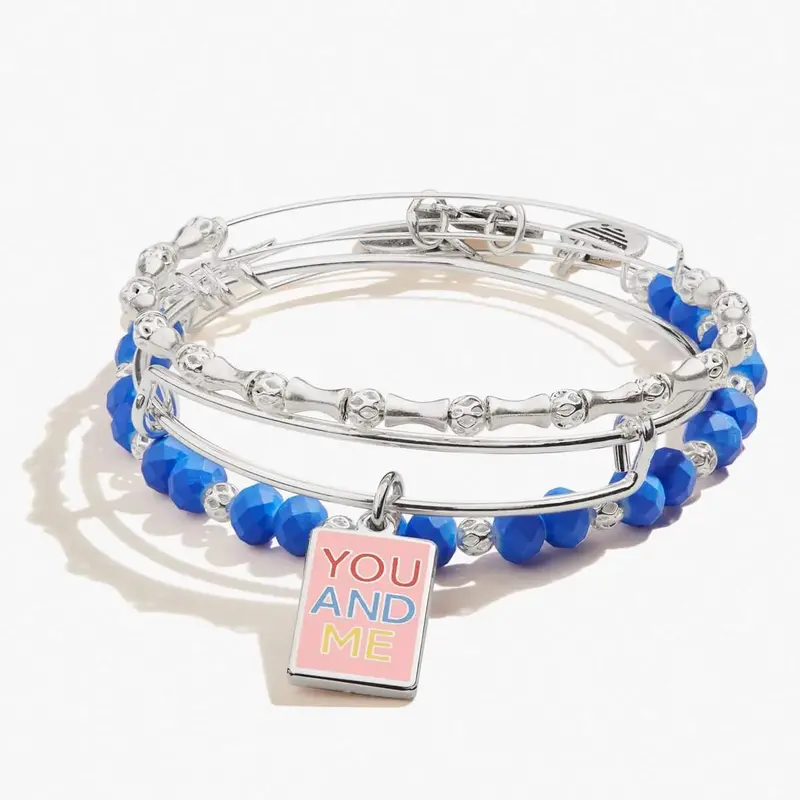 You & Me Interlocking Charm Bangles – Trio Set 1