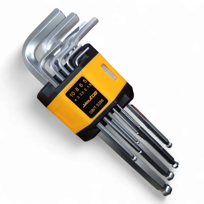 Youtuo 9-Piece Long-Reach Hex Key Set – Heat-Treated Chrome Vanadium Steel With Chrome Finish 1