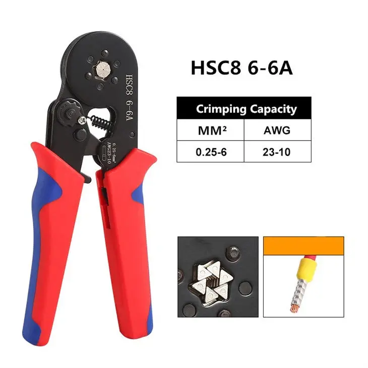 Yth Hsc8 6-6 Self-Adjusting Crimping Tool – For 0.25–6 Mm² (Awg 23–10) Square Ferrules 1