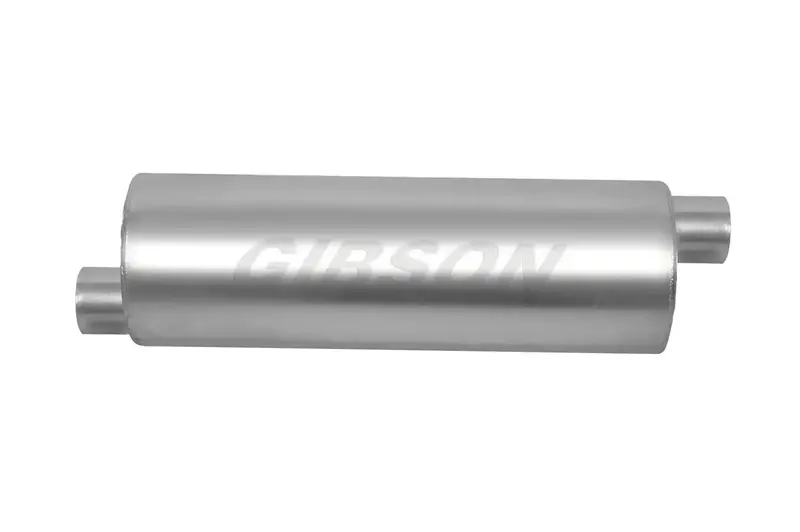 Gibson Superflow Stainless Steel Offset Muffler – Round Design (788706S) 1