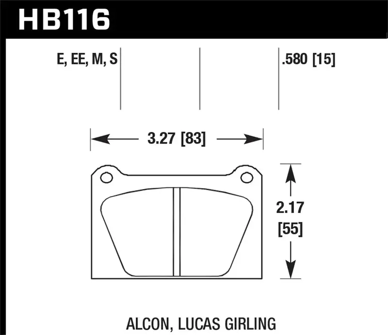 Hawk Performance Hb116Ee.580 Blue Brake Pads – 0.580" Thickness, Compatible With Honda S2000 1