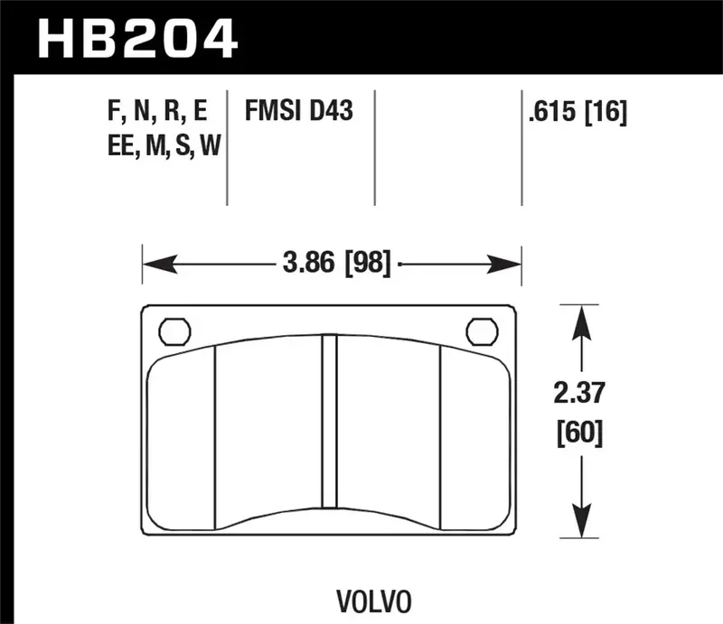 Hawk Performance Hb204D.615 Er-1 Front Brake Pads – 0.615" Thickness For High-Performance Stopping Power 1