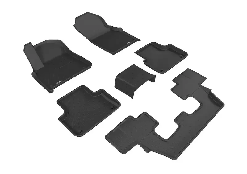 Maxpider Kagu 3D Custom Floor Mats – Black, 6-Piece Set For Front, Second, And Rear Rows 1