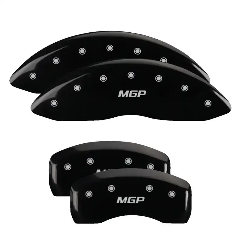 Mgp Engraved 4-Piece Caliper Cover Set – Front & Rear, Matte Black Finish With Silver Accent 1