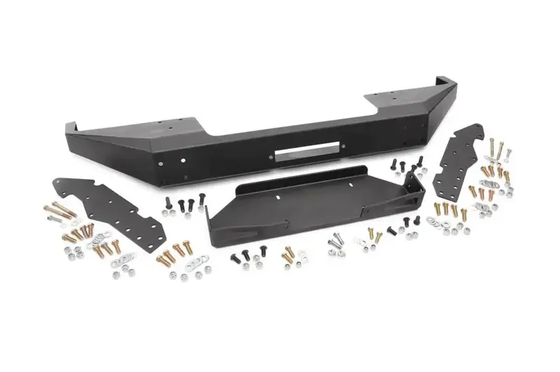 Rough Country 10570 Front Winch Bumper – Heavy-Duty Steel Bumper With Integrated Winch Mount 1