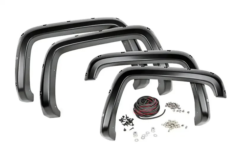 Rough Country F-G21512 Flat-Black Bolt-On Pocket Fender Flares With Rivets 1